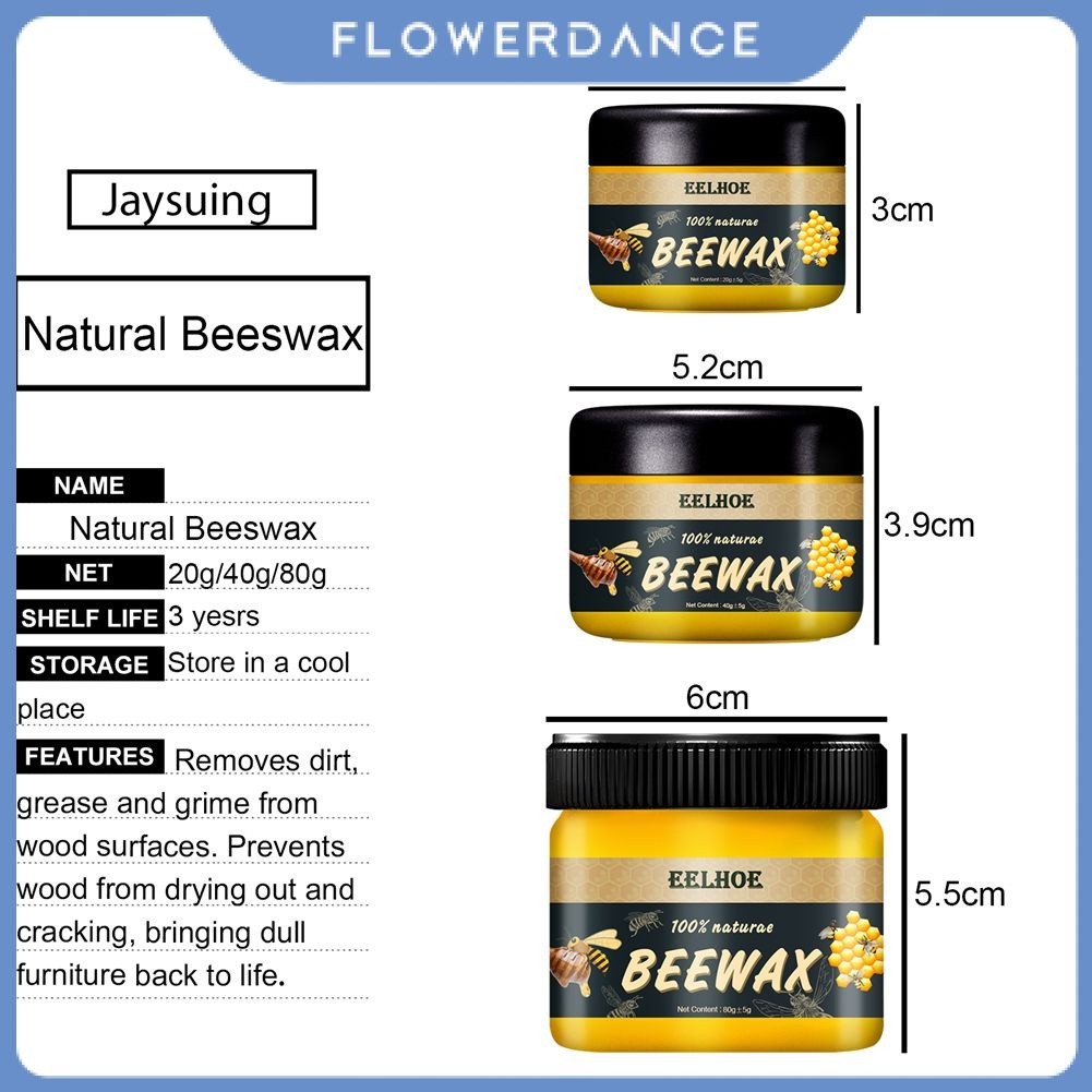 20/40/80g Natural Beewax Furniture Polish Wood Seasoning Wax