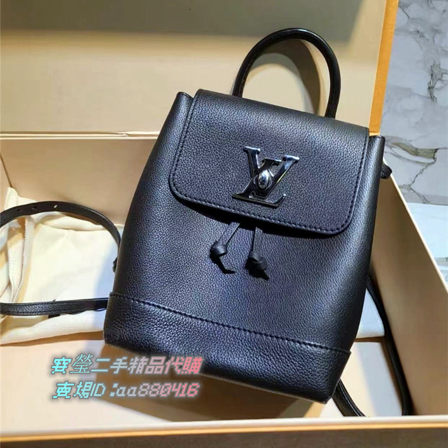 LOUIS VUITTON 路易威登 LV 黑色 LOCKME MINI 後背包/雙肩包 M54573