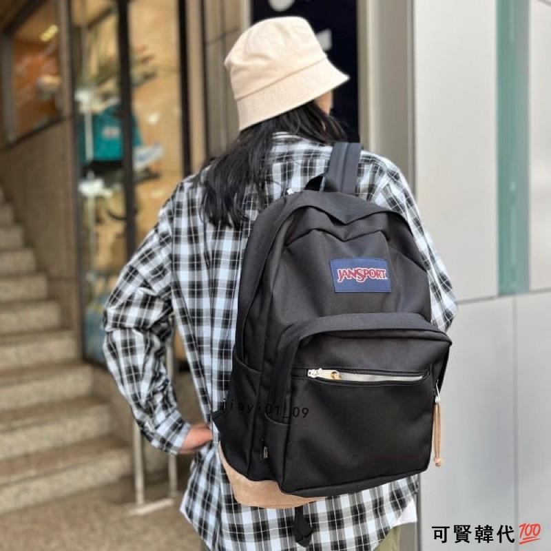 韓國代購🇰🇷jansportriaght pack 黑色 麂皮 高強度 單邊水壺 後背包正品代購DG02
