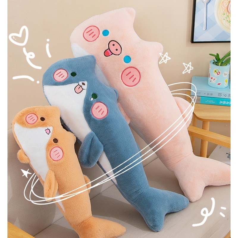 創意藍貓毛絨玩具餅干貓公仔布娃娃床上安撫睡覺抱枕小豬生日禮物