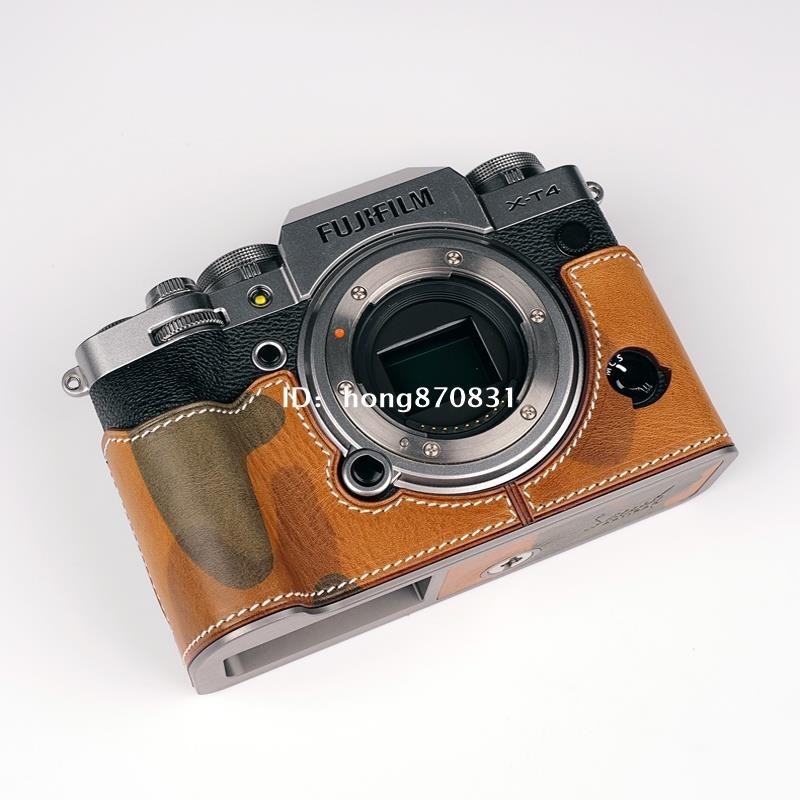 ✨台中出貨✨富士Fuji XT4相機包鏡頭蓋皮套 微單防丟繩蓋便攜彩色真皮保護套