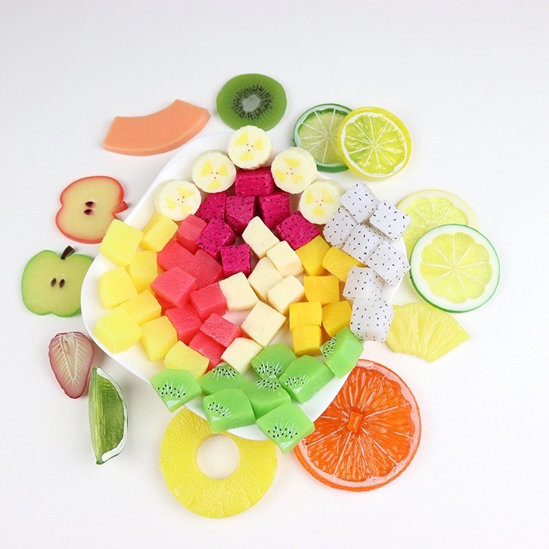 ✅精選【GL684】仿真水果片火龍果塊塑膠飾品 檸檬片獼猴桃片香蕉片PVC材質 材料