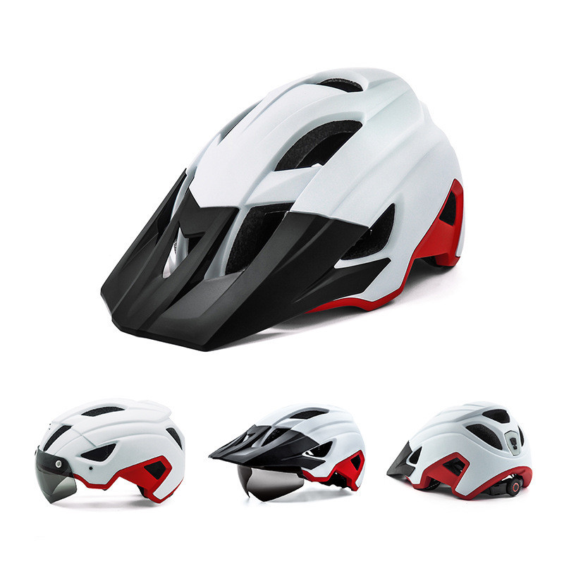 Eastinear自行車安全帽 單車頭盔 自行車山地越野頭盔 戶外騎行頭盔 磁吸式風鏡頭盔帶燈