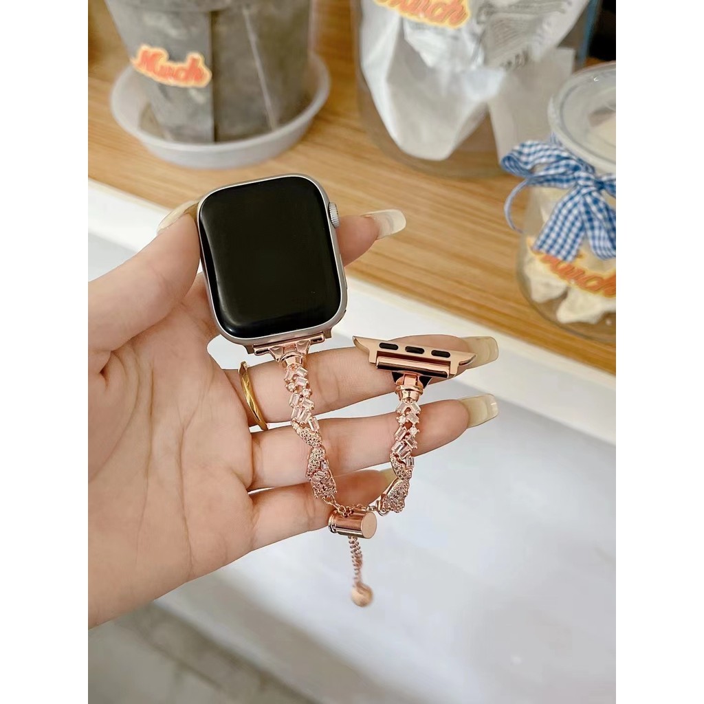 Apple Watch SE S9 S8 7 6 5 4 錶帶 天使之翼碎鑽 錶帶  iwatch全系列 鑽石手鏈
