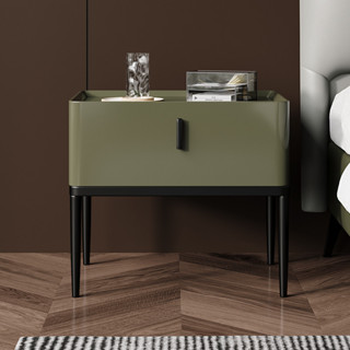 床頭柜現代簡約小戶型意式極簡帶抽屜北歐臥室床邊柜鋼琴漆儲物柜可開發票