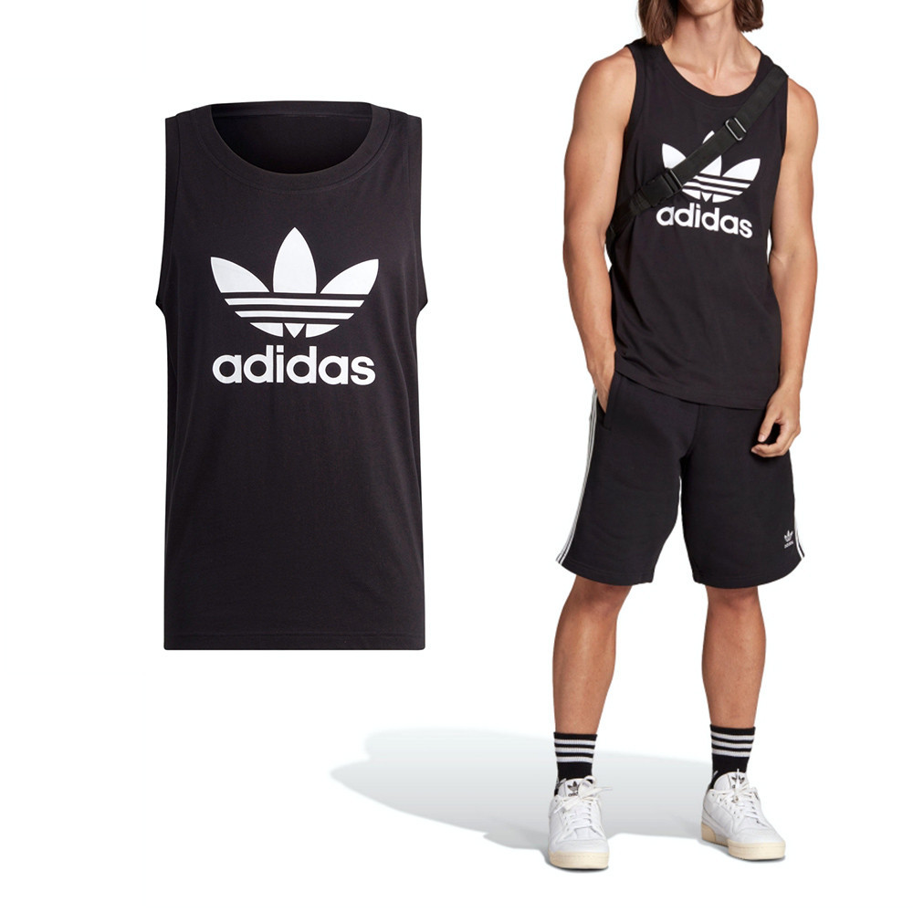 Adidas TREFOIL TANK 男 黑 運動背心 慢跑 三葉草 亞規 背心 IA4811