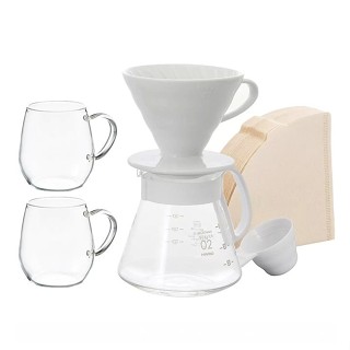 HARIO V60 手沖咖啡套組 1-4杯 含玻璃杯2入 C136306 [COSCO代購5]