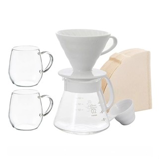 HARIO V60 手沖咖啡套組 1-4杯 含玻璃杯2入 C136306 COSCO代購