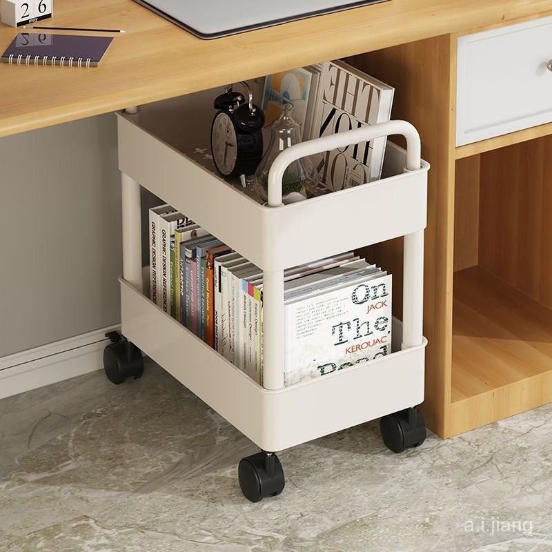 書架小推車置物架落地可移動傢用簡易多層零食收納架閱讀書櫃帶輪客製化批發