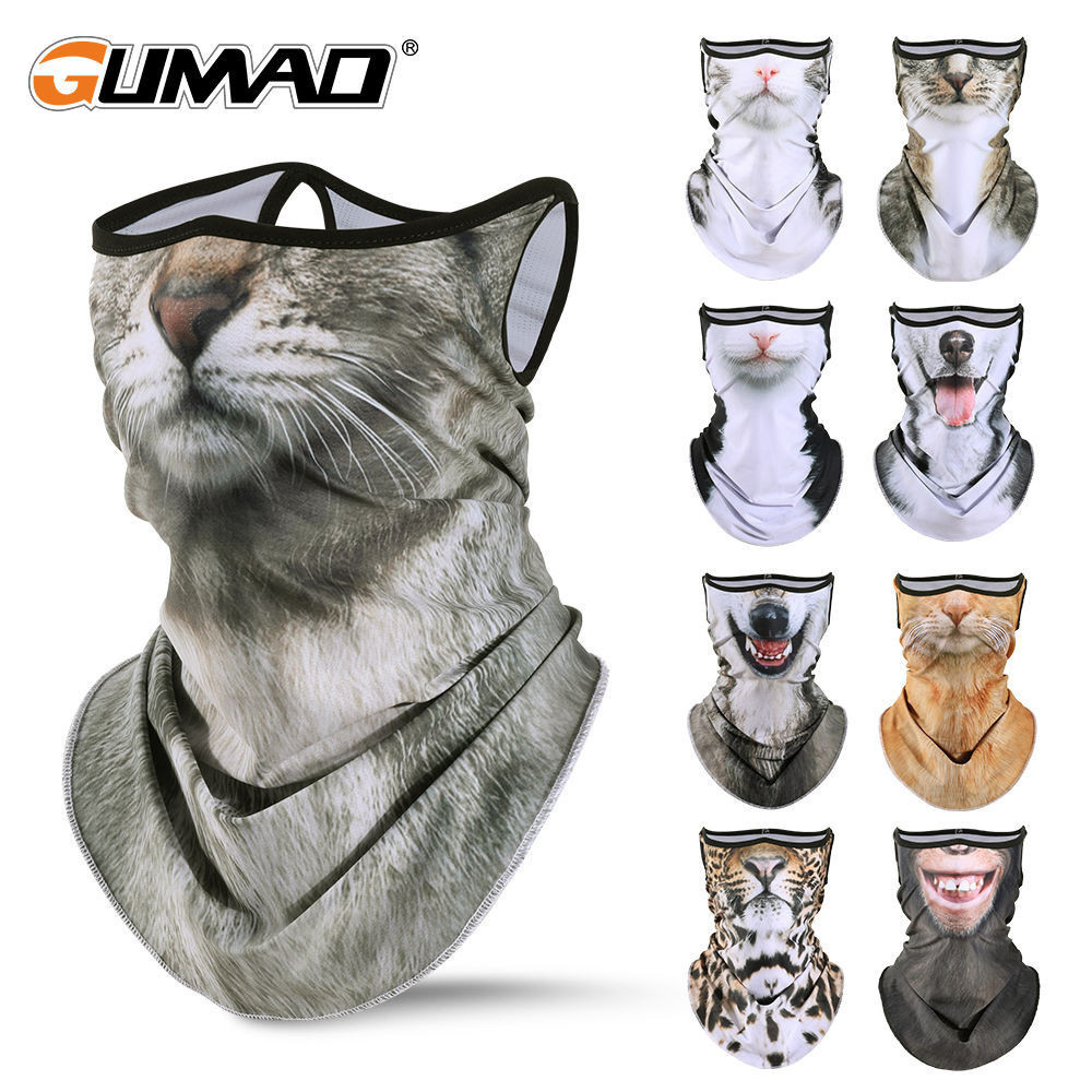 ShadowGUMAO動物狗狗3D掛耳防曬麵罩圍脖套半遮麵口罩搞笑版貓咪麵罩 8WLK LCUE