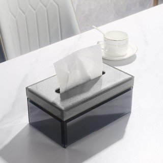 現代輕奢玻璃紙巾盒高顏值客廳家用手紙盒創意桌面擦手抽紙盒專用