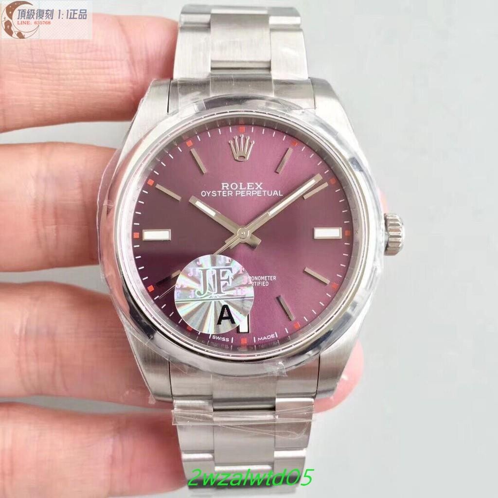 高端 ROLEX勞力士蠔式恒動系列114300紅葡萄色腕表機械男表超級復刻3132機芯直徑40mm