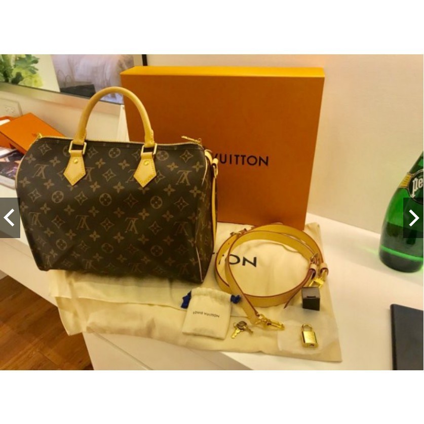 二手現貨 LV M41112 經典Monogram SPEEDY 30 手提/斜背/波士頓包 附背帶 現貨