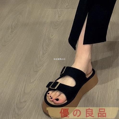 台灣出貨 小众勃肯法式 拖鞋 女2024新款夏季外穿凉 拖鞋 高级感 增高鞋 沙滩鞋凉鞋
