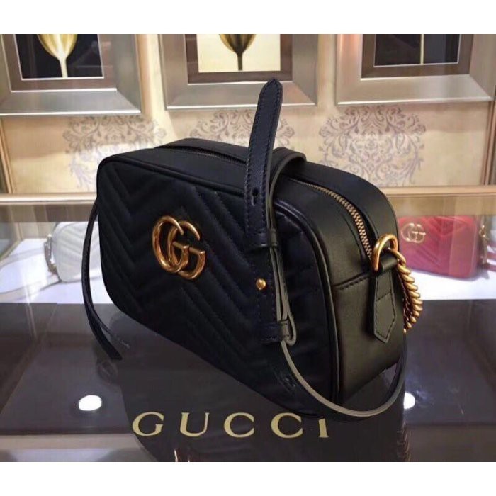 小餅二手 Gucci GG Marmont 相機包 斜背包 鏈條包 斜背包 447632