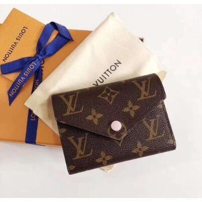 幸運星二手 95新 LV LOUIS VUITTON VICTORINE M62360 芭蕾粉 信封式 三折