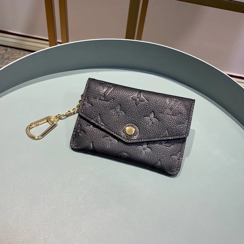 幸運星二手 99新 Louis Vuitton LV M60633 黑色 壓紋 鑰匙零錢包 M62017海軍藍