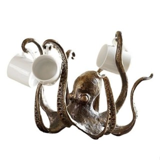 酷炫 模擬章魚 24新品 章魚鵰塑 八爪魚模型 八爪傢居 樹脂茶託 馬剋杯架子 客廳擺件 花園造景 動物景觀 收藏 禮物