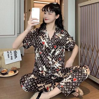 免運 睡衣女春秋季冰絲短袖長褲女士薄款套裝韓版學生性感春夏天家居服 爆款
