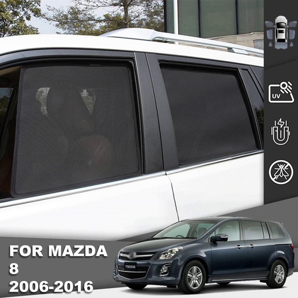 ＭＣ💘MAZDA 適用於馬自達 8 LY MPV 2006-2016 Mazda8 磁性汽車遮陽罩前擋風玻璃框架窗簾後