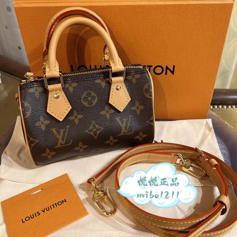 LV 路易威登 Monogram Nano Speedy 迷你枕頭包 波士頓包 M81085