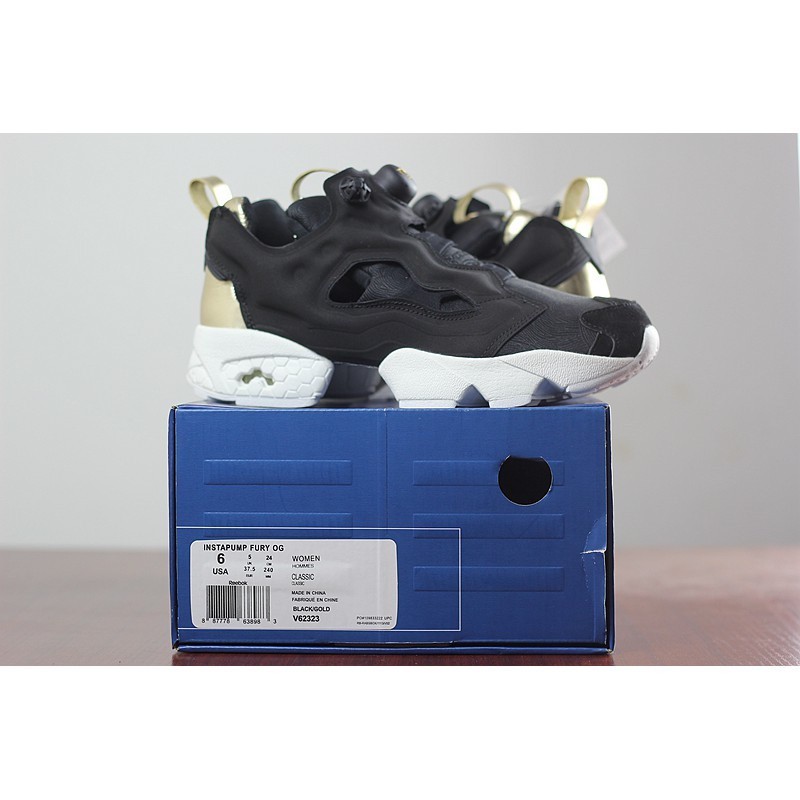 二手全新原單黑金 Reebok Insta Pump Fury Tech 銳步充氣放氣男女鞋 size：36--44