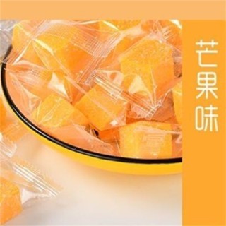 芒果糖 軟糖 芒果糖軟糖網紅零食小吃辦公室休閑食品果汁糖水果味糖果軟糕批發 芒果味軟糖 水果味糖 小糖果 小方糖