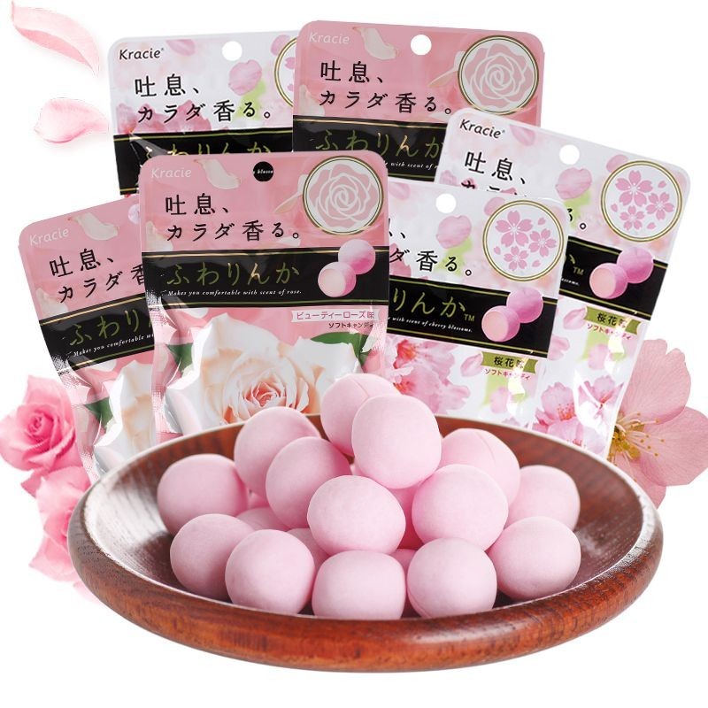 ✨糖果喲✨日本進口Kracie嘉娜寶香體糖網紅玫瑰櫻花清新口氣約會持久Kiss糖