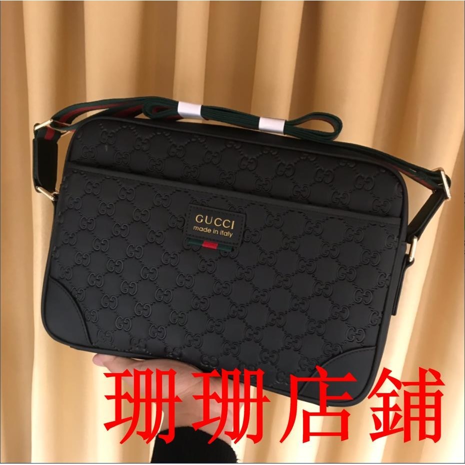 珊珊二手/GUCCI/古馳男士斜背包側背包單肩包斜背包 單肩斜挎包 男郵差包 斜跨包 側包 肩背包男包包