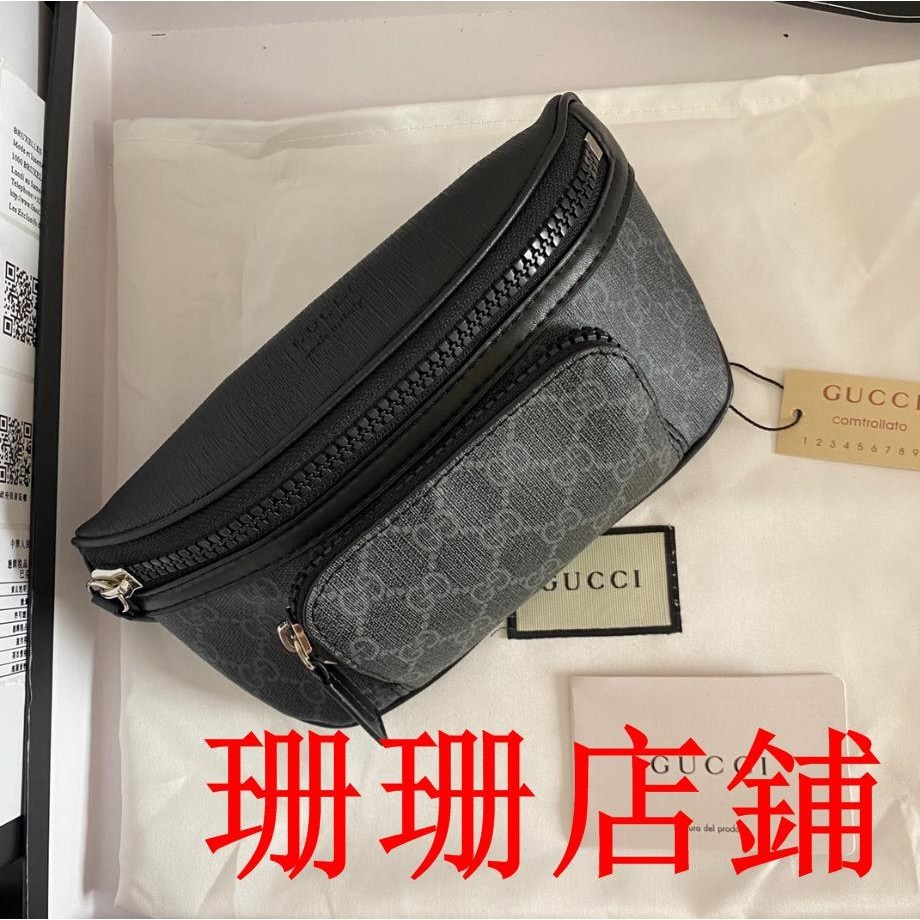 珊珊二手/GUCCI/古馳男士大容量多層收納胸包腰包單肩斜挎包肩包單肩包斜挎包男包胸前包腰包斜胸包肩包側肩包222