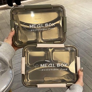 簡約ins日式 便當盒 飯盒 分裝盒 保鮮盒 日式餐盒 微波便當盒 304不銹鋼飯盒保溫上班族學生1人便攜大容量分隔型帶