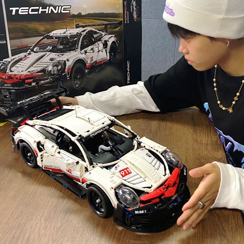 ✨台灣爆款✨兼容樂高保時捷911跑車模型汽車賽車高難度拼裝玩具男8一12歲