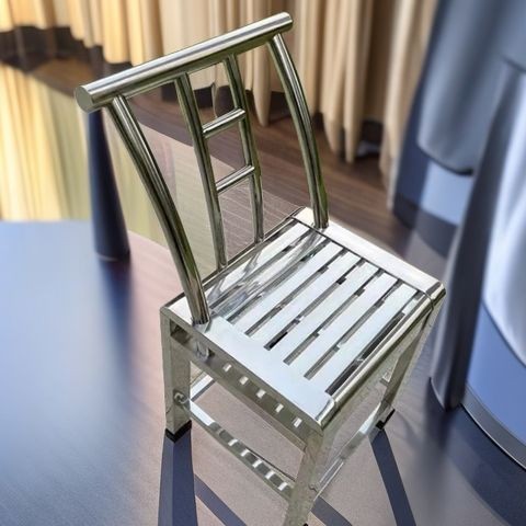 不鏽鋼靠背椅 耐重椅 戶外休閒椅 白鐵椅 新款全不銹鋼靠背椅子傢用餐椅戶外靠背椅輕奢簡約休閒椅