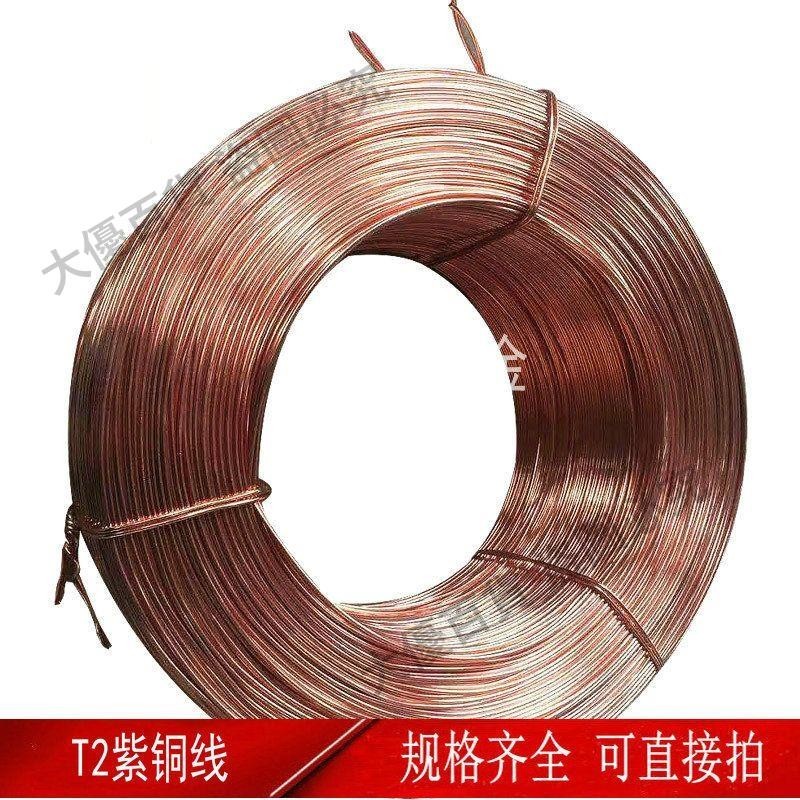 T2純紫銅絲 紫銅線 紅銅導電銅線 細銅絲0.5 0.8 1 2 3 4 5mm