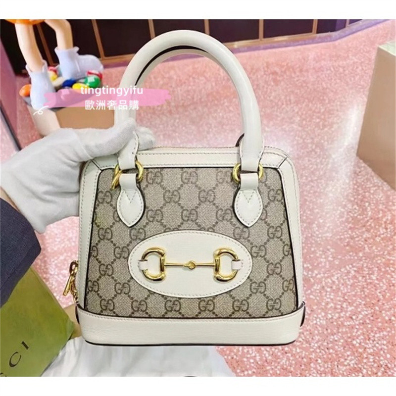 二手 Gucci 古馳馬銜扣1955小號手提包 復古金扣貝殼包 621220 禮物 女款單肩斜挎包 手提包 女包 肩背