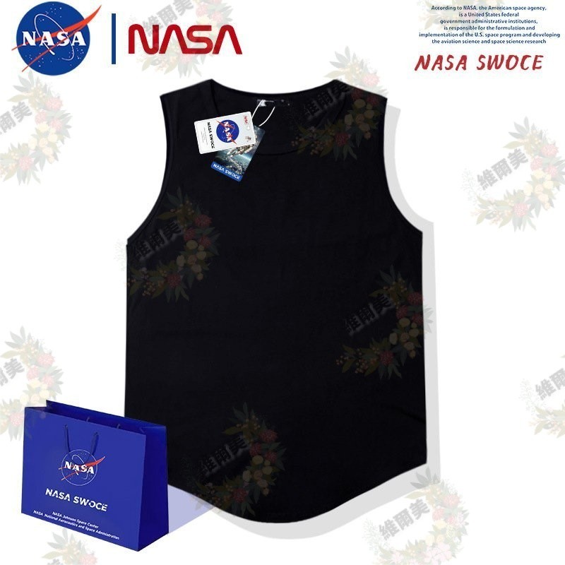 NASA聯名 現貨 🔥冰絲速幹坎肩寬鬆運動圓弧背心青年夏籃球體育健身寬鬆純色砍袖
