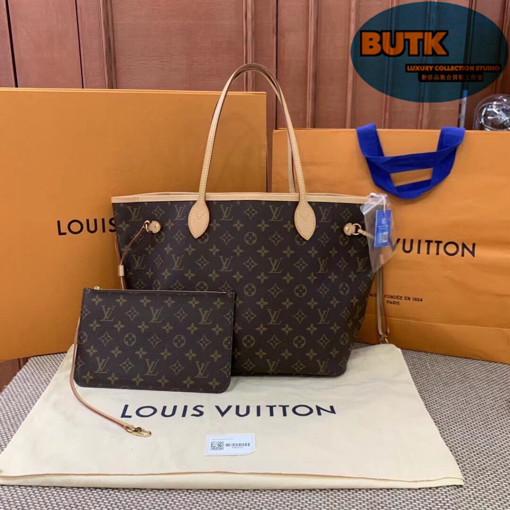 現貨二手 LV NEVERFULL MM 中號手袋 購物袋 棕色內裡 托特包 手提包 肩背包M40995