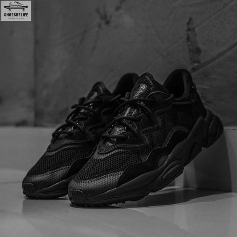 【SR】Adidas Originals Ozweego 黑 全黑 網布 透氣 拼接 慢跑鞋 運動鞋 EE6999