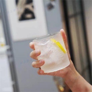 臻品免運☼ins風玻璃豎紋杯 早餐杯 牛奶杯 冰咖啡杯 果汁杯 喝水杯 透明茶杯 飲料飲品酒杯 簡約清新杯子
