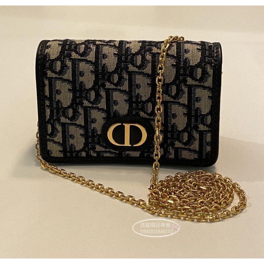 二手精品 Dior迪奧蒙田30 Montaigne 小方包 經典刺繡nano手拿包 鏈條包 腰包 二合一 超可愛
