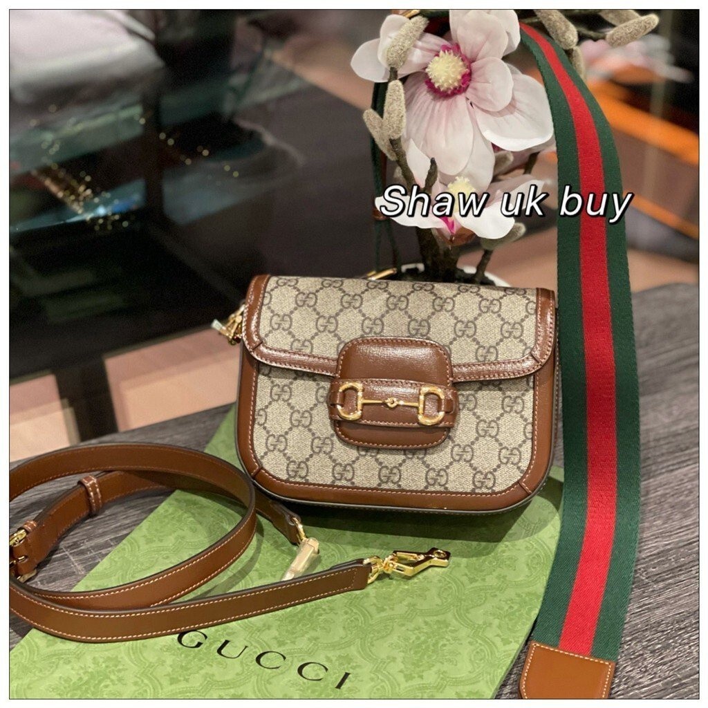 精品二手 GUCCI 古馳 1955馬銜扣 經典老花 迷你 手袋 馬鞍包 單肩包 斜挎包 手提包 658574