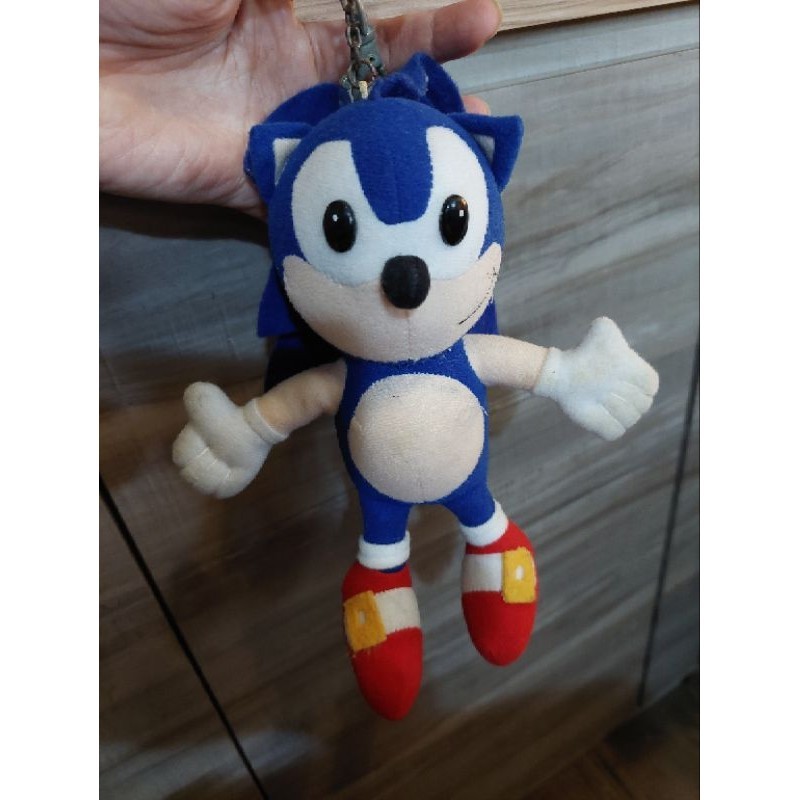 絕版收藏音速小子  正版SEGA Sonic 中布偶鑰匙圈布偶 品味童趣收藏