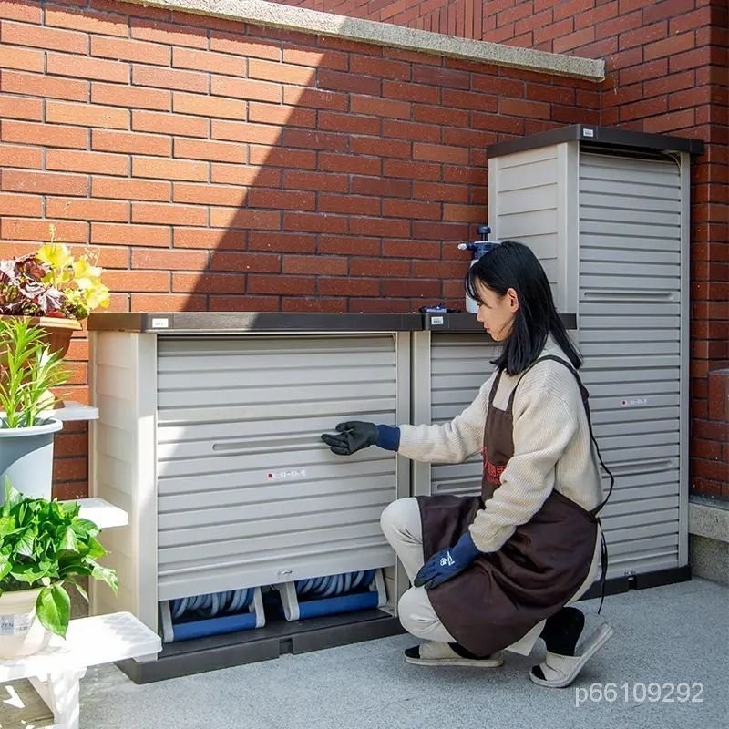 YOS 陽臺花園藝防雨工具收納櫃 室外儲物櫃 戶外儲藏箱 工具櫃 花園防曬收納櫃 園林儲物櫃 收納箱 陽臺櫃