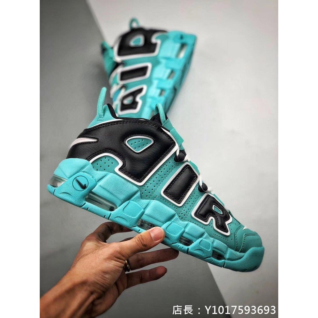 Nike Air More Uptempo 黑綠 蒂芙尼 皮蓬 大AIR 氣墊 短筒 籃球鞋 男女鞋415082-403