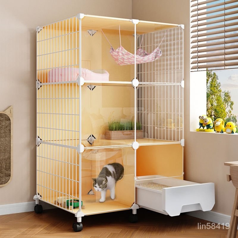 貓籠子 厠所一體 傢用寵物籠子 不佔地室內貓窩 貓別墅 超大自由空間 貓窩 貓屋
