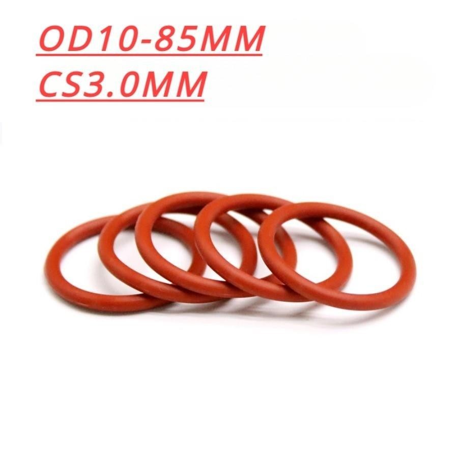 迪雅思/DIIELTS紅色矽膠O圈環 外徑10-100mm*線徑3mm食品級矽膠O型圈 紅色橡膠密封墊圈 防水耐高溫