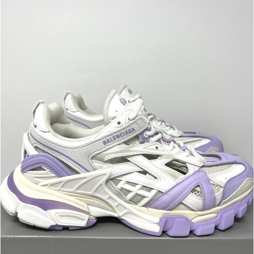 二手精品 巴黎世家 Balenciaga Track.2 二代 白紫 白銀 灰色 運動鞋 老爹鞋 慢跑鞋 568615