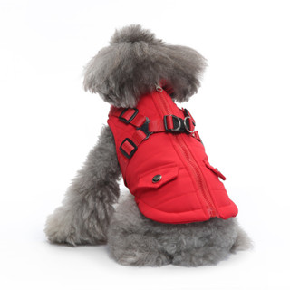狗狗 用品 爆款 冬裝 棉衣 狗 衣服 厚 胸 背 拉鏈 中小型犬 夾克 寵物 衣服 寵物外套 冬季保暖
