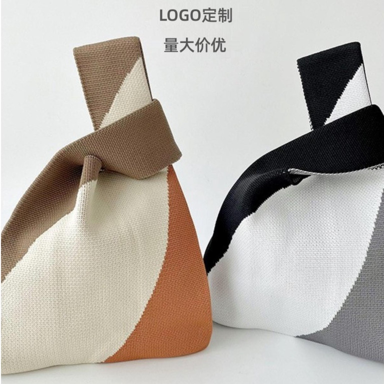 客製化【可開統編】拼色 針織包包 單肩手提 水桶包 手拎包 品牌 訂製 可印LOGO 大容量 托特包