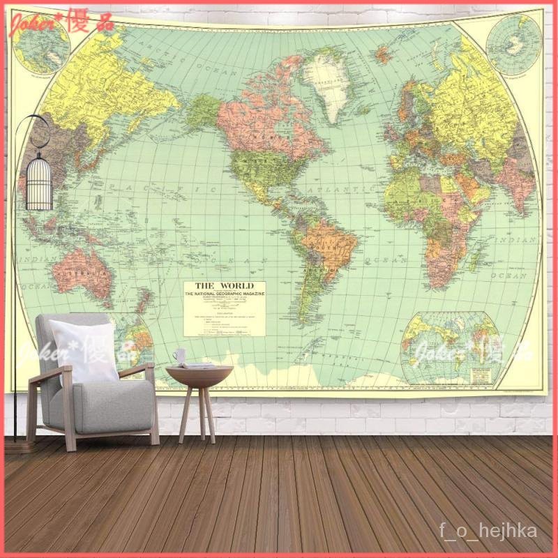 可開發票 Map地圖掛毯 墻上裝飾背景佈 臥室床頭沙髮背景墻壁畵 簡約掛佈定製 地圖掛佈 世界地圖 掛佈背景佈 客廳裝飾